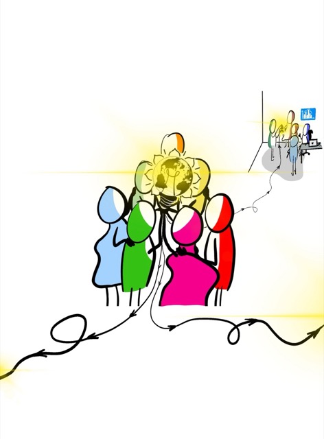 Illustration, l'intelligence collective, par Alban Montreuil