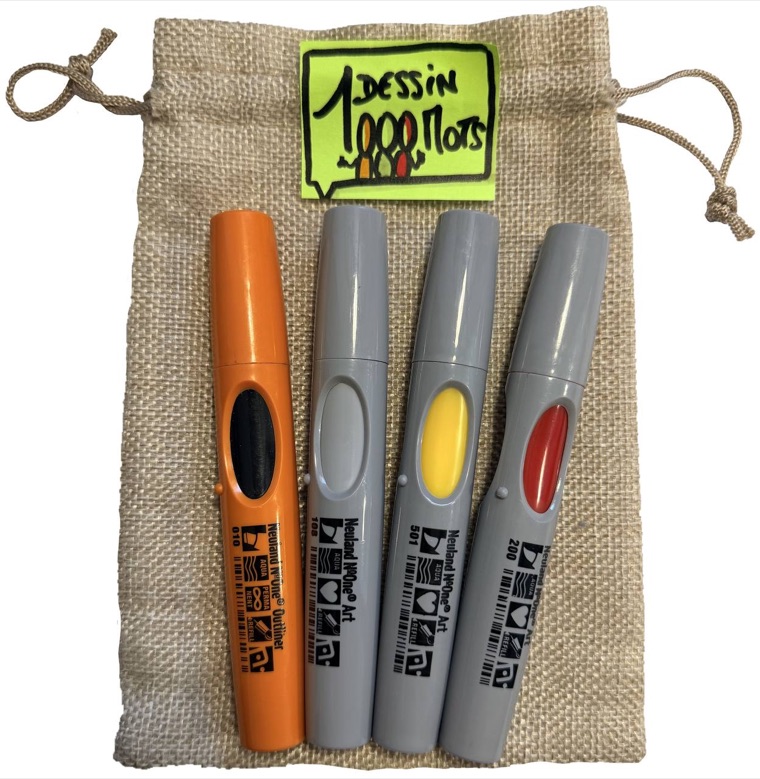 Kit de marqueurs Neuland offert, dans sa pochette 1dessin1000mots